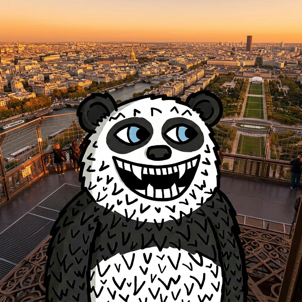 PARIS BELOW. XRP ABOVE. EIFFEL ROOFTOP. SUNSET MODE.