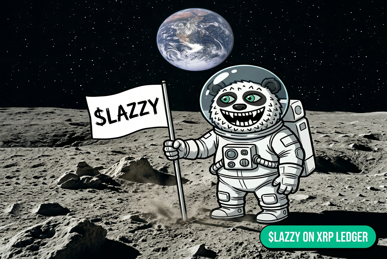 FIRST PANDA ON THE MOON FLAG PLANTED. $LAZZY FOREVER.
