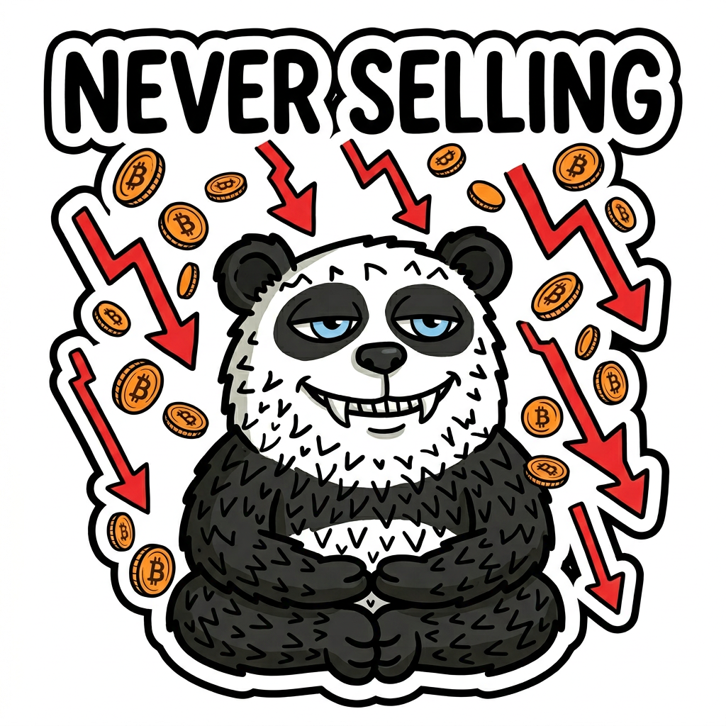 Lazzy Panda Never Selling Telegram sticker
