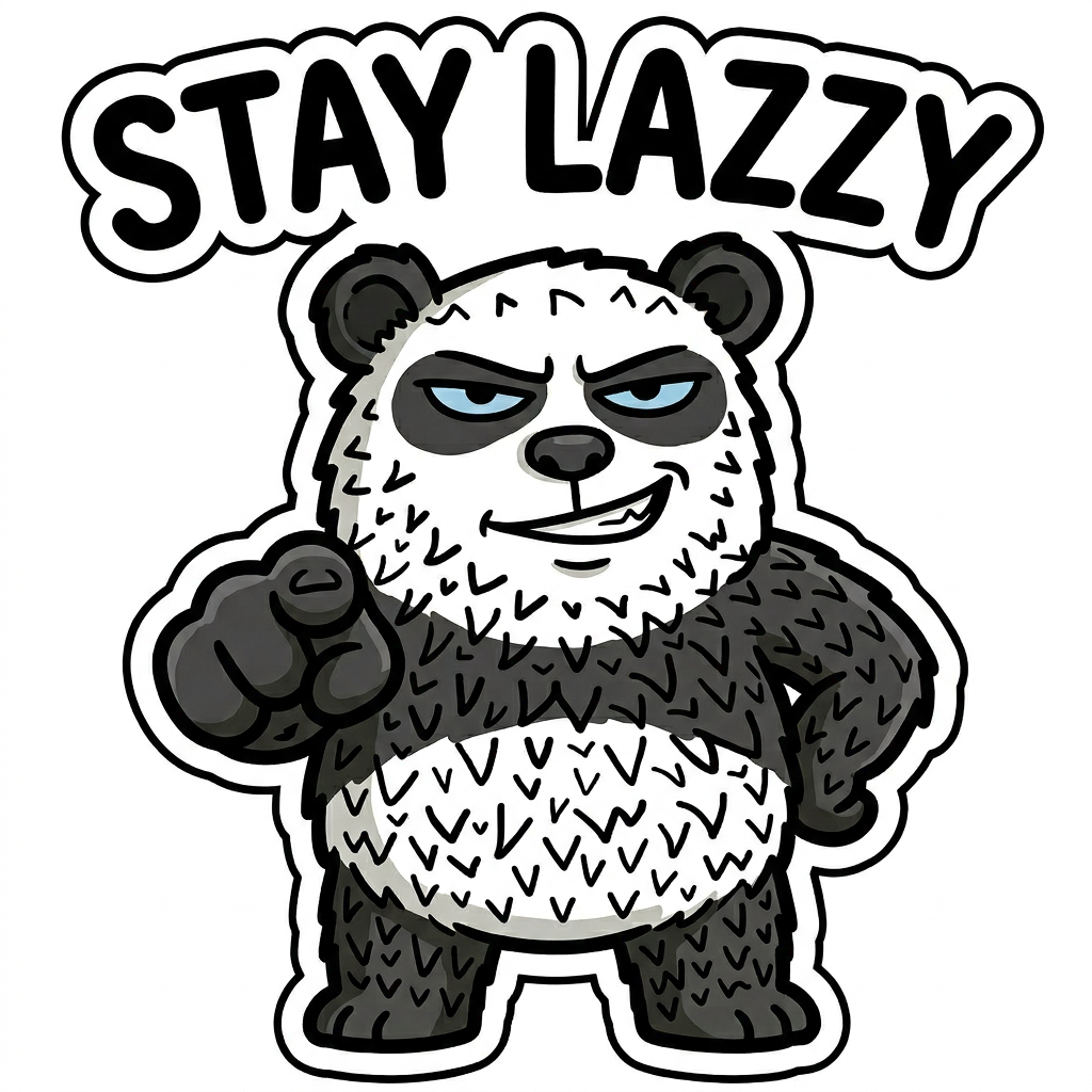 Lazzy Panda Stay Lazzy Telegram sticker