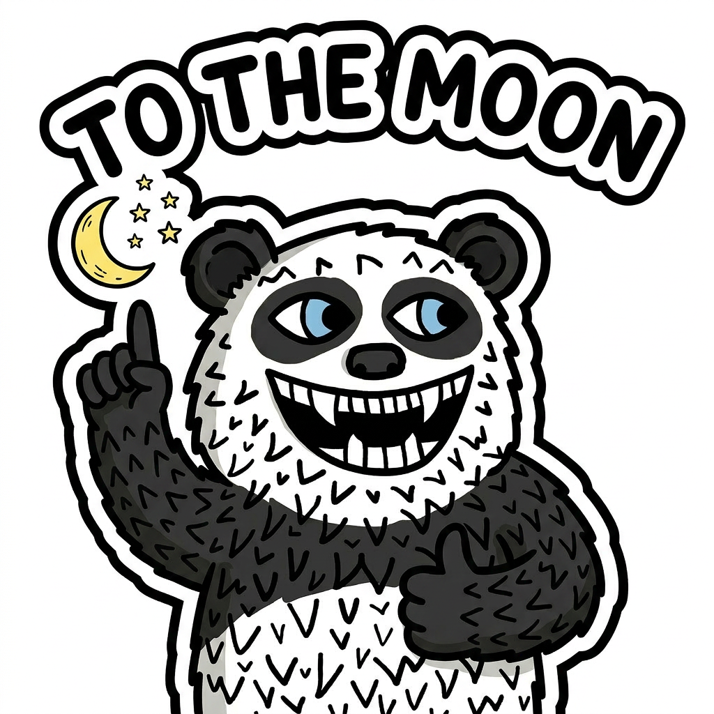 Lazzy Panda To The Moon Telegram sticker
